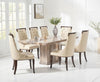 Como 200cm Brown Marble Dining Table