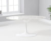 Brittney 160cm Oval White Marble Effect Dining Table