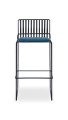 Gillmore Space Finn Bar Stool Admiral Blue Upholstered & Black Frame