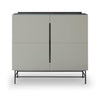 Gillmore Space Alberto Two Door High Sideboard Grey With Dark Chrome Accent