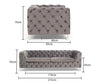 Alegra Grey Velvet 3 Seater Sofa