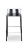 Gillmore Space Finn Bar Stool Pewter Grey Upholstered & Black Frame