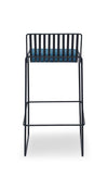 Gillmore Space Finn Bar Stool Admiral Blue Upholstered & Black Frame