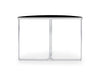 Gillmore Space Finn Demi Lune Console Table Black Glass Top & Polished Chrome Frame