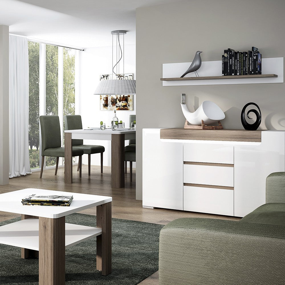 Axton Bronxdale 2 Door 3 Drawer Sideboard (inc. Plexi Lighting)
