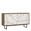 Axton Belmont 3 Door 1 Drawer Sideboard With The Walnut And Dark Panel Finish