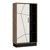 Axton Belmont Wide 1 Door Bookcase With The Walnut And Dark Panel Finish