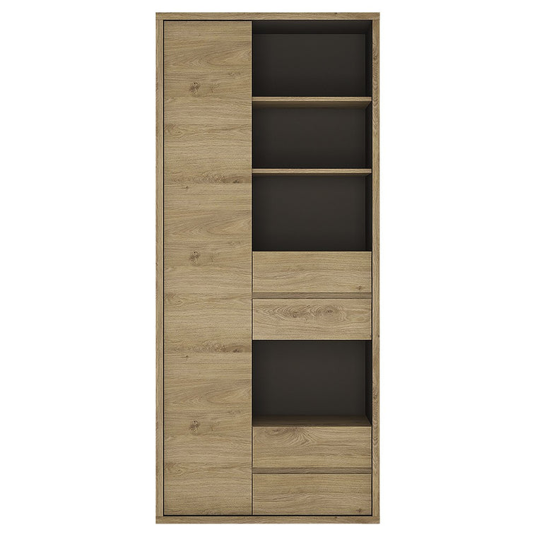 Axton Kingsbridge Tall wide 1 Door 4 Drawer Bookcase