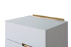 Gillmore Space Alberto Four Drawer Narrow Chest White With Brass Accent