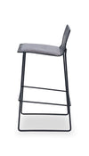 Gillmore Space Finn Bar Stool Pewter Grey Upholstered & Black Frame