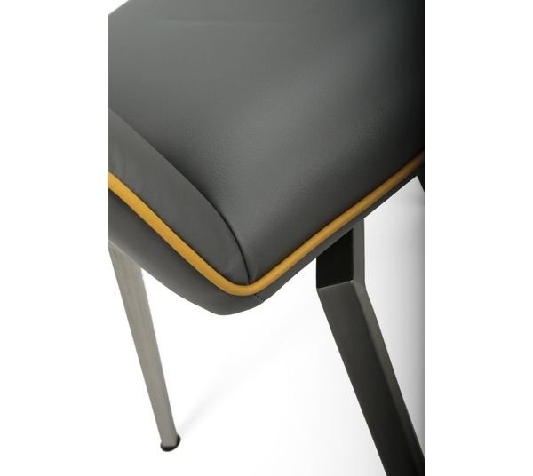Hawksmoor Mako Graphite Grey Leather Effect Swivel Dining Chair (Pair)