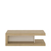 Axton Woodlawn Designer Coffee Table On Wheels In Riviera Oak/White High Gloss