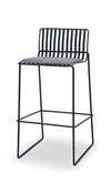 Gillmore Space Finn Bar Stool Pewter Grey Upholstered & Black Frame