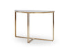 Gillmore Space Finn Demi Lune Console Table Pale Stone Top & Brass Frame