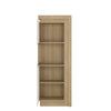 Axton Woodlawn Narrow Display Cabinet (LHD) 164.1cm High In Riviera Oak/White High Gloss