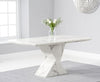 Allen 160cm Ivory White Marble Dining Table