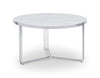 Gillmore Space Finn Small Circular Coffee Table White Marble Top & Polished Chrome Frame