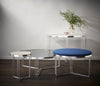 Gillmore Space Finn Large Circular Coffee Table Smoked Glass Top & Polished Chrome Frame