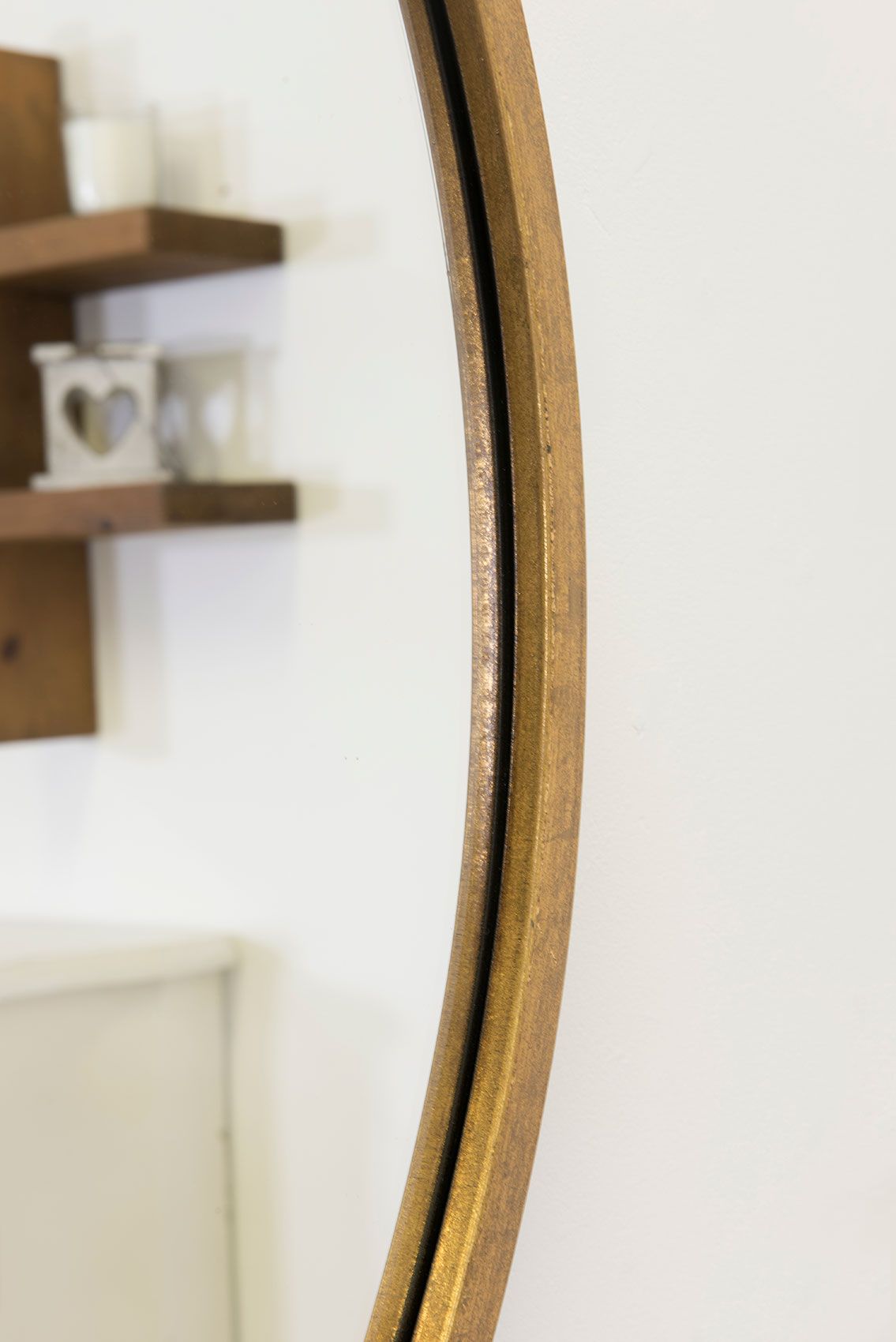Carrington Gold Elegant Modern Bevelled Round Mirror 80 x 80 CM