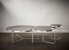 Gillmore Space Finn Small Circular Coffee Table Dark Oak Top & Polished Chrome Frame