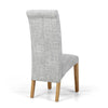 Hawksmoor Silver Grey Linen Effect Scroll Back Chair (Pair)