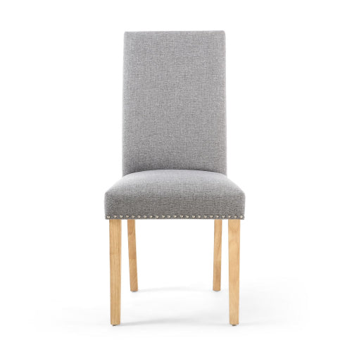 Hawksmoor Randall Stud Detail Linen Effect Silver Grey in Natural Legs (Pair)