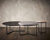 Gillmore Space Finn Large Circular Coffee Table Black Glass Top & Black Frame