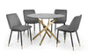 Julian Bowen Montero Round Glass Dining Table 100cm & 4 Delaunay Chairs