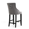 Hawksmoor Chandler Ring Back Brushed Velvet Grey Bar Chair