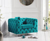 Alegra Teal Plush Armchair