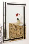 Carrington Black All Glass Wall Mirror 100 x 70 CM