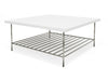 Gillmore Space Alberto Square Coffee Table White With Dark Chrome Accent