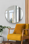 All Glass Bevelled Classic Design Round Mirror 90 x 90CM