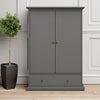 Axton Westchester Wardrobe with 2 Doors 1 Drawer 2 Shelves In Matt Grey